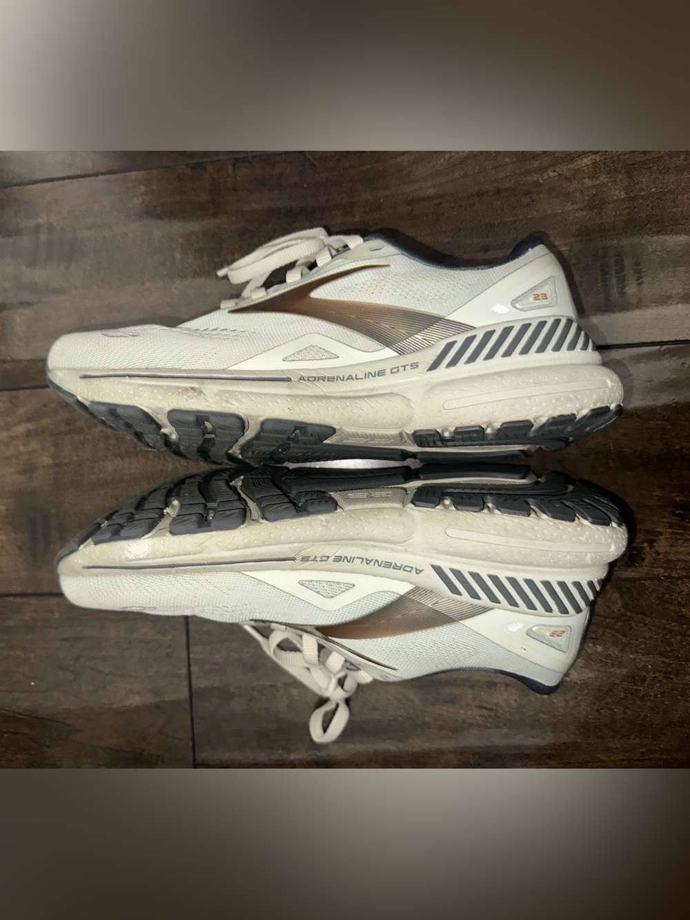 Brooks Adrenaline GTS Women's Running Shoes — White with Gold Accent